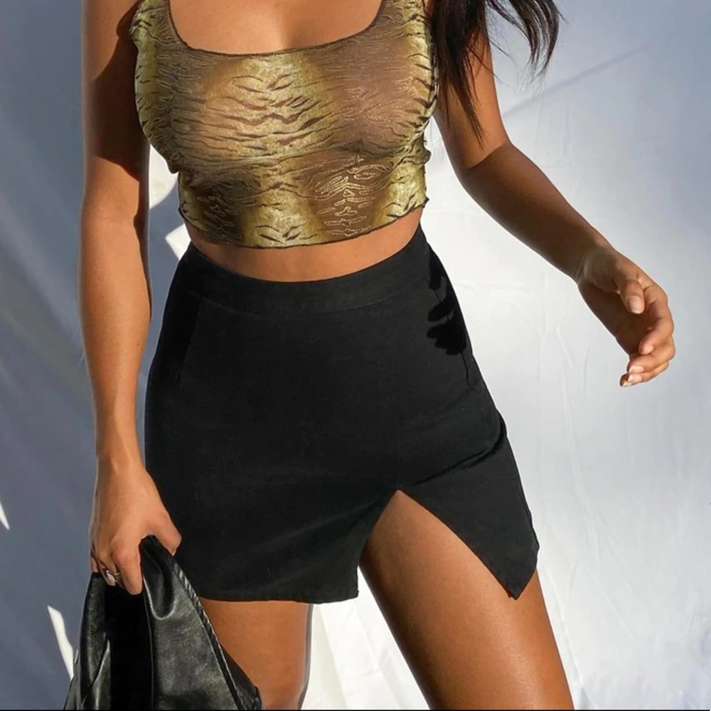 Princess Polly The Lola Mini Skirt Black Lioness NWOT - Picture 1 of 13